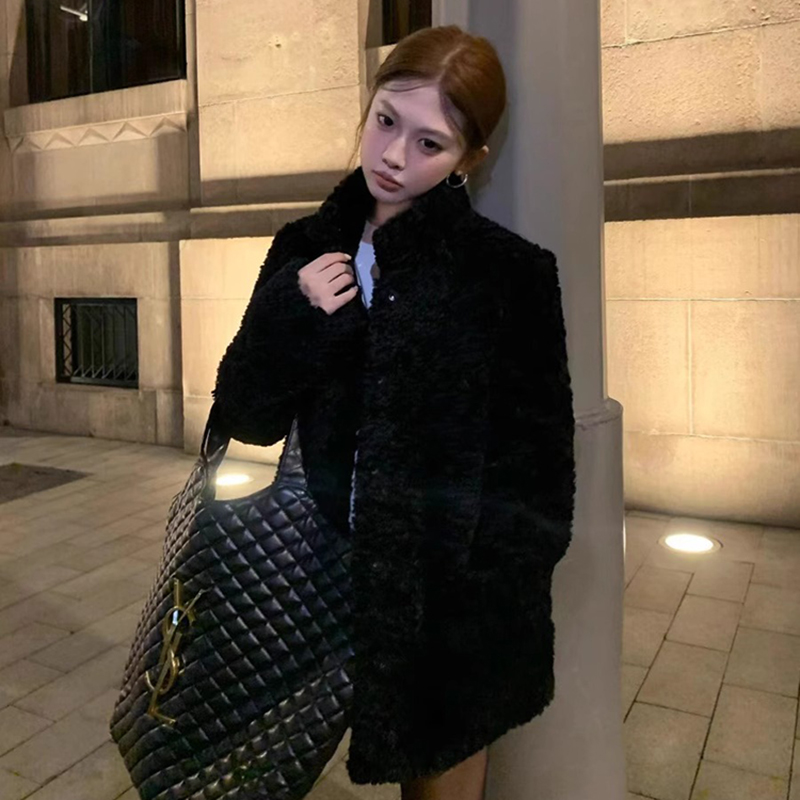 Wool Coat Peacoat - 양털 재킷 코트 여성용 허리 조임형