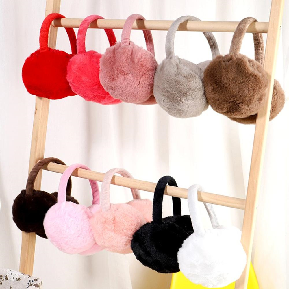 Earmuffs Foldable - 여아용 푹신한 겨울 이어 머프, 인조
