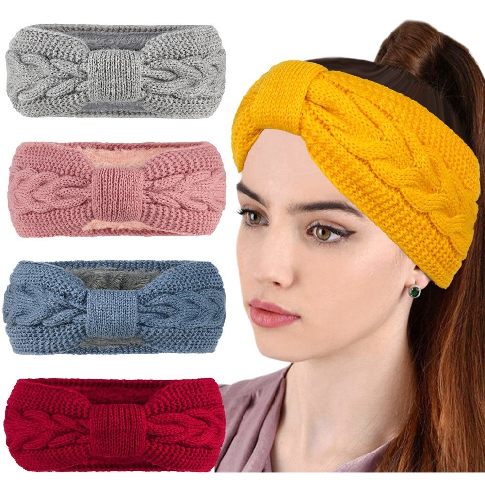 Winter Headband Fleece - 겨울 니트 여성 헤어밴드 두꺼운 플리스