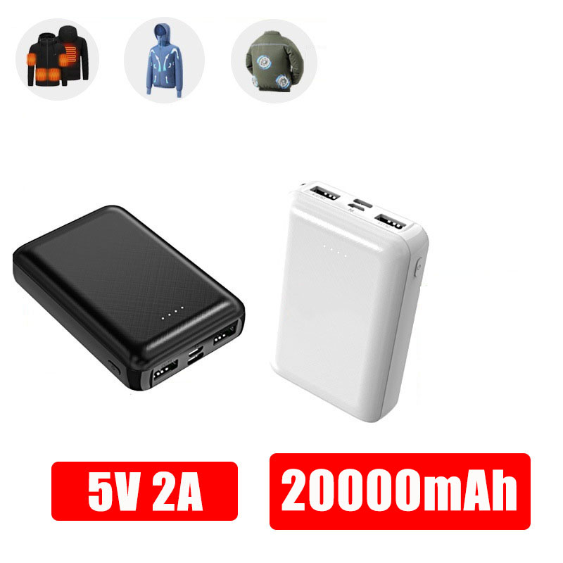 Heated Vest Battery - 미니 파워뱅크 20000mAh 5V 2A 휴대용