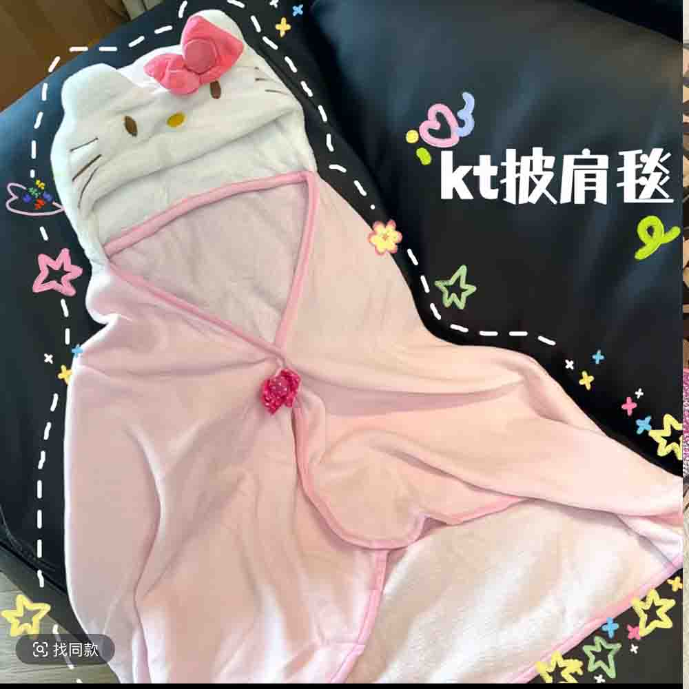 Shawl Wrap Winter - 귀여운 헬로키티 망토 숄 에어컨 담요