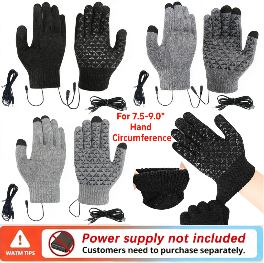 Touch Screen Gloves - 5-1쌍 USB 가열 니트 장갑 터치