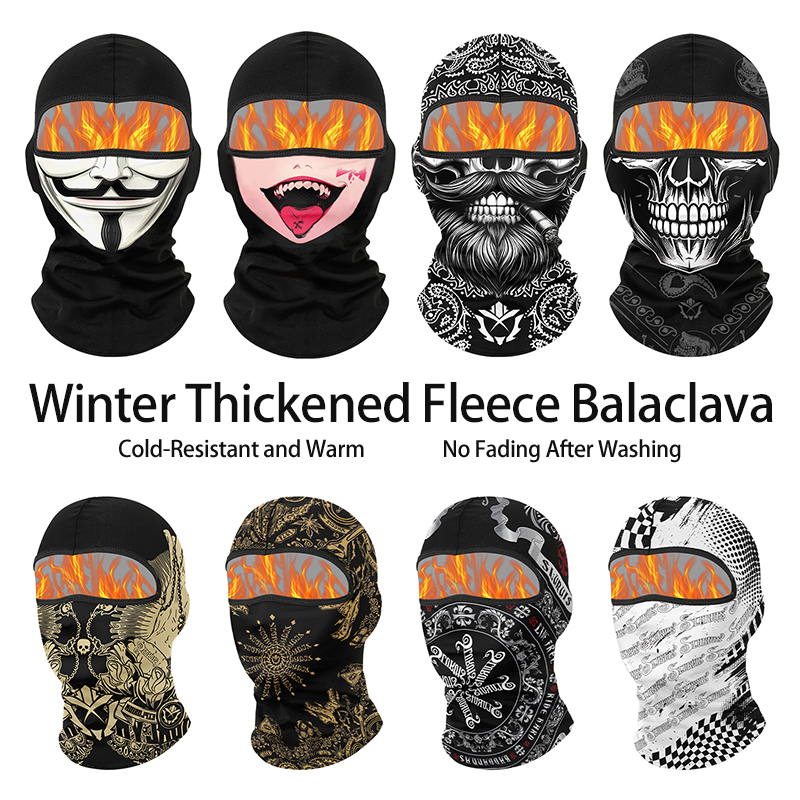 Balaclava Ski Mask - 겨울용 보온 플러스 벨벳 발라클라바 오토바이