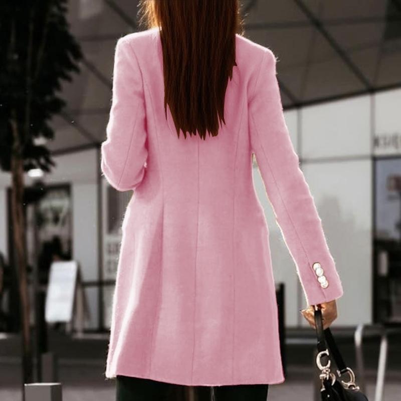 652F 여성 가을 ​​겨울 울 코트 더블 브레스트 미 - Wool Coat Peacoat 리뷰 및 가격