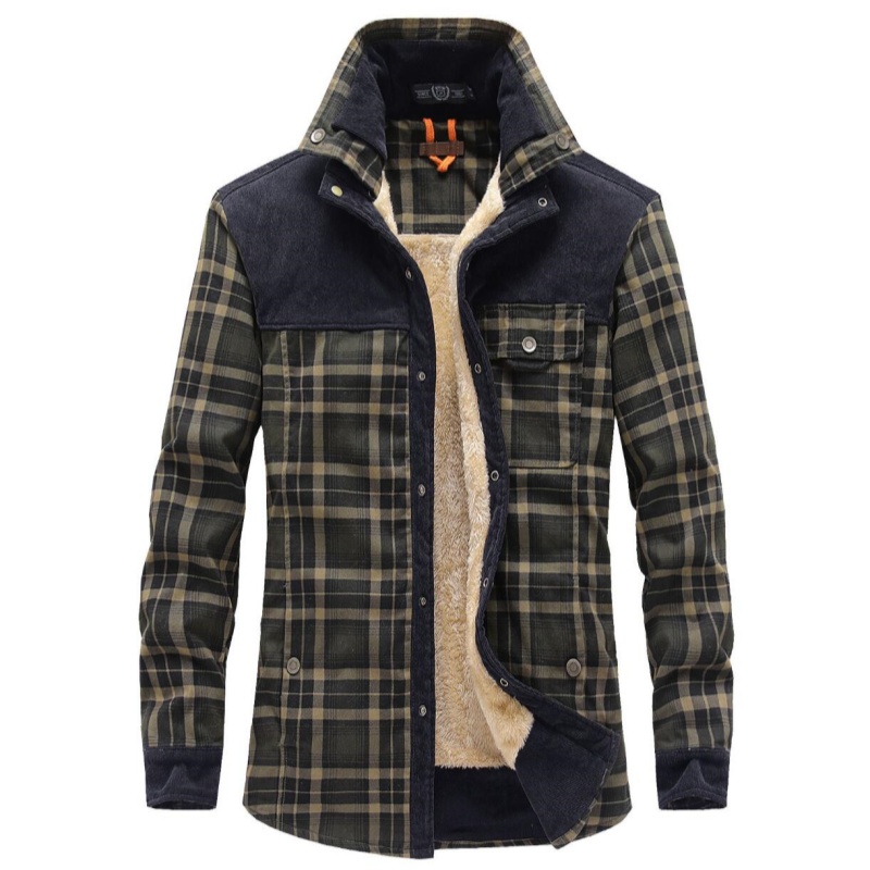 남성용 재킷 겨울 방풍 보온 캐주얼 셔츠 플래드 셰르파 - Flannel Shirt Lined 리뷰 및 가격