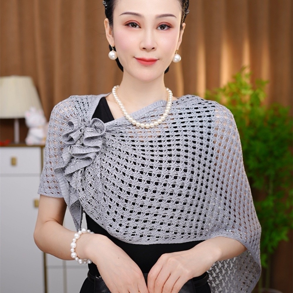 반짝이는 디자인의 속이 비치는 가디건, 앞면 버클 디자 - Shawl Wrap Winter 리뷰 및 가격