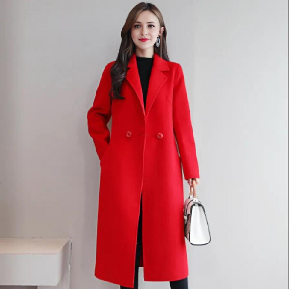 여성 울 코트 여성용 울 피코트 중간 길이 오버코트 캐 - Wool Coat Peacoat 리뷰 및 가격