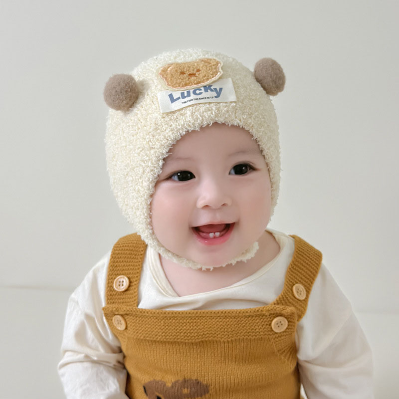 귀여운 곰 아기 귀 보호 모자 겨울 따뜻한 플러시 두꺼 - Knit Beanie Hat Warm 리뷰 및 가격