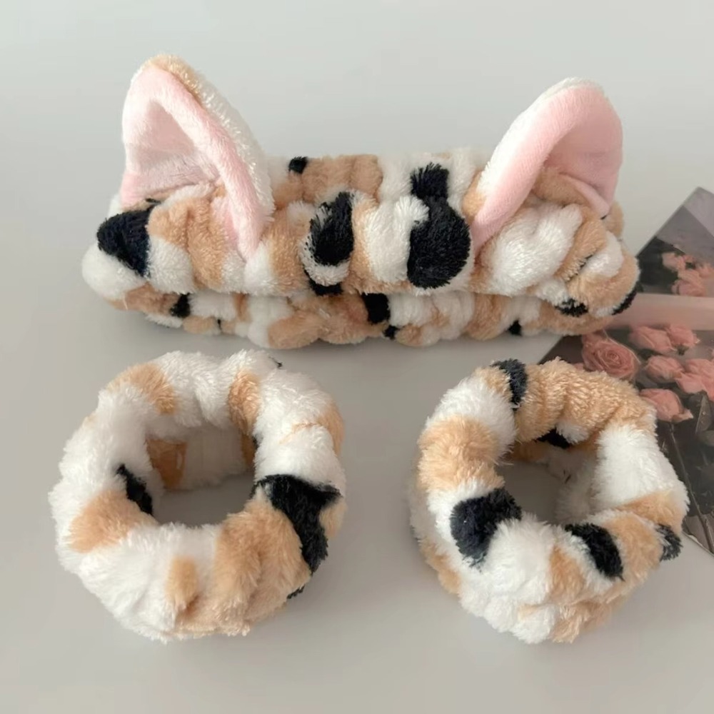 3 개/대 표범 인쇄 귀여운 고양이 귀 플러시 머리띠  - Winter Headband Fleece 리뷰 및 가격