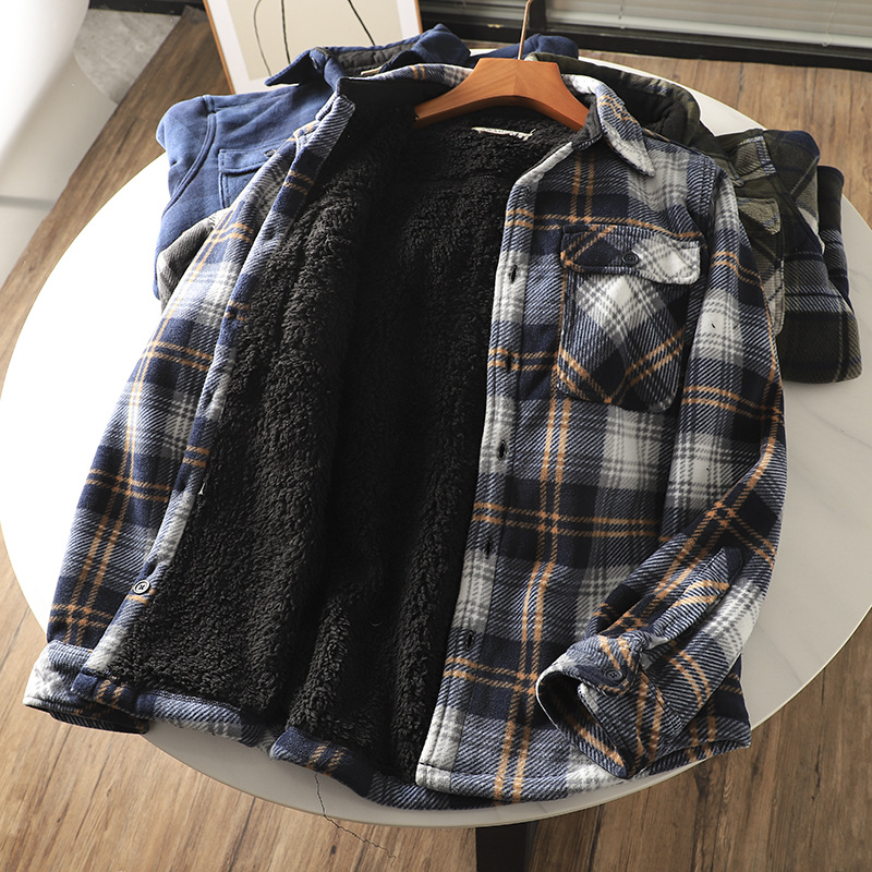 남성용 체크 플란넬 셔츠 따뜻한 두꺼운 양털 안감 루즈 - Flannel Shirt Lined 리뷰 및 가격