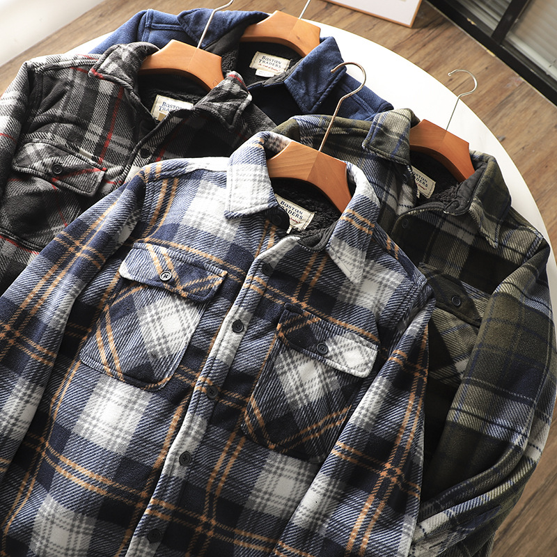 남성용 체크 플란넬 셔츠 따뜻한 두꺼운 양털 안감 루즈 - Flannel Shirt Lined 리뷰 및 가격