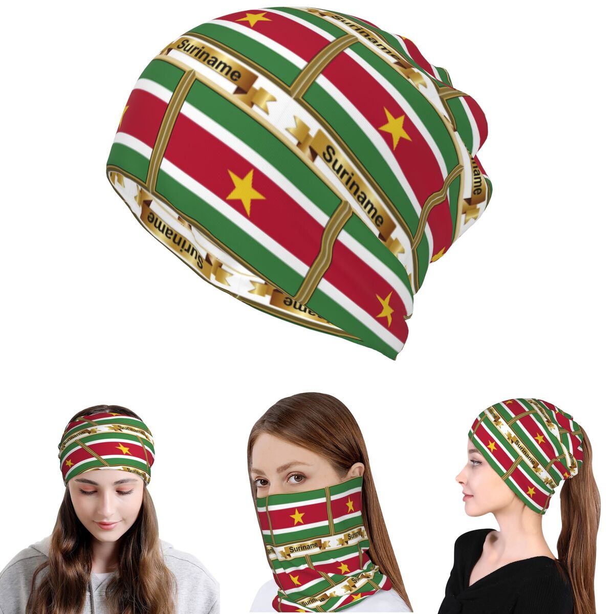 수리남 국기 제품(N) 반다나 넥 커버 매직 스카프 따 - Knit Beanie Hat Warm 리뷰 및 가격