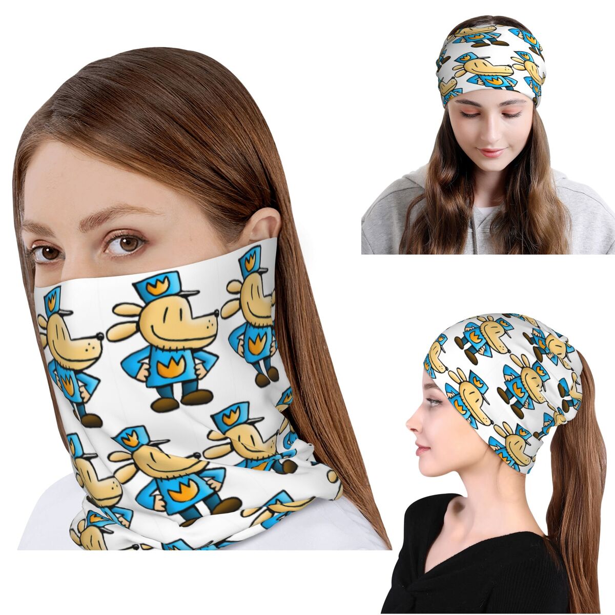 Dog Man 코미디 그래픽 소설 반다나 넥 커버 마스 - Knit Beanie Hat Warm 리뷰 및 가격