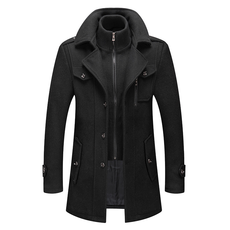 겨울 남성용 울 코트 오버사이즈 솔리드 더블 칼라 피코 - Wool Coat Peacoat 리뷰 및 가격