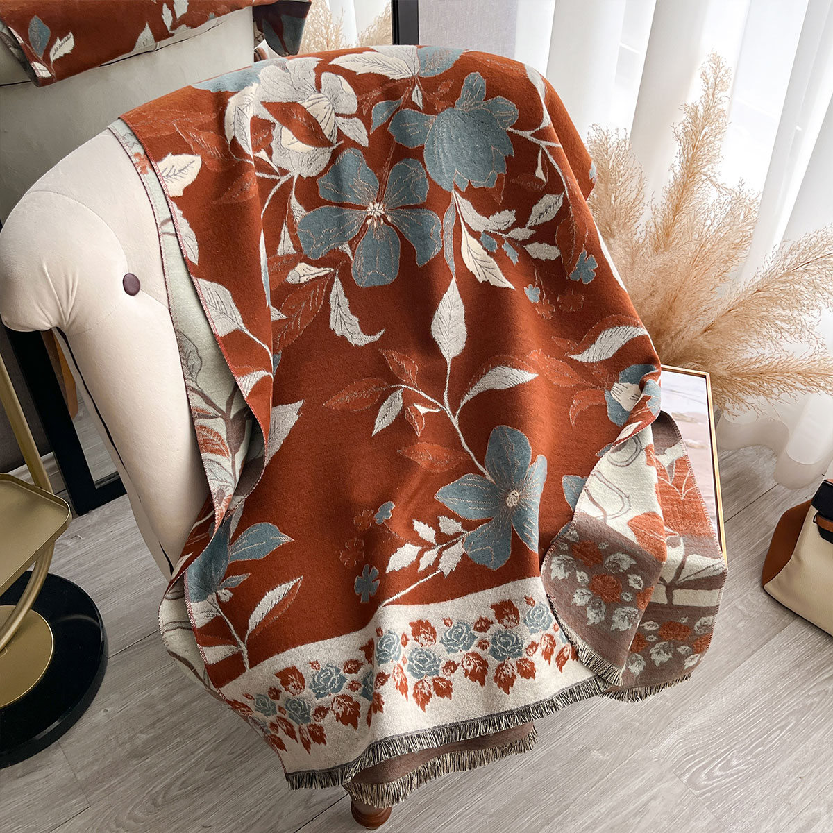여성용 고급 겨울 페이즐리 양면 캐시미어 자카드 스카프 - Shawl Wrap Winter 리뷰 및 가격