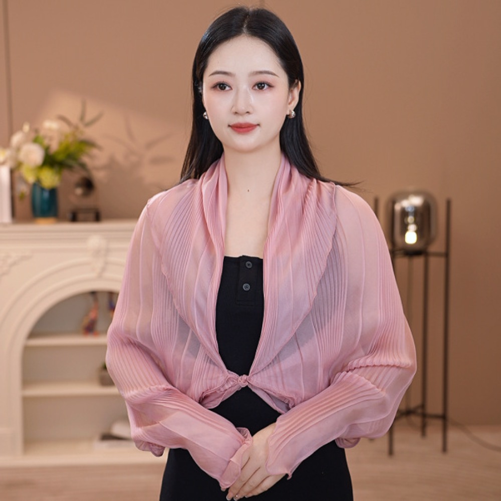 솔리드 컬러 자외선 차단 탑 라운드 넥 얇은 원단 자외 - Shawl Wrap Winter 리뷰 및 가격