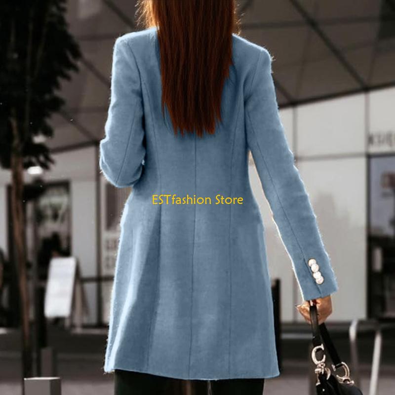 Y5GC 여성 가을 ​​겨울 울 코트 더블 브레스트 미 - Wool Coat Peacoat 리뷰 및 가격