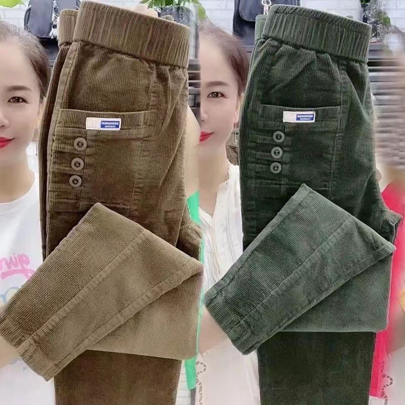 여성 따뜻한 봄 겨울 단추 주머니 주름 장식 빈티지 빅 - Corduroy Pant Warm 리뷰 및 가격