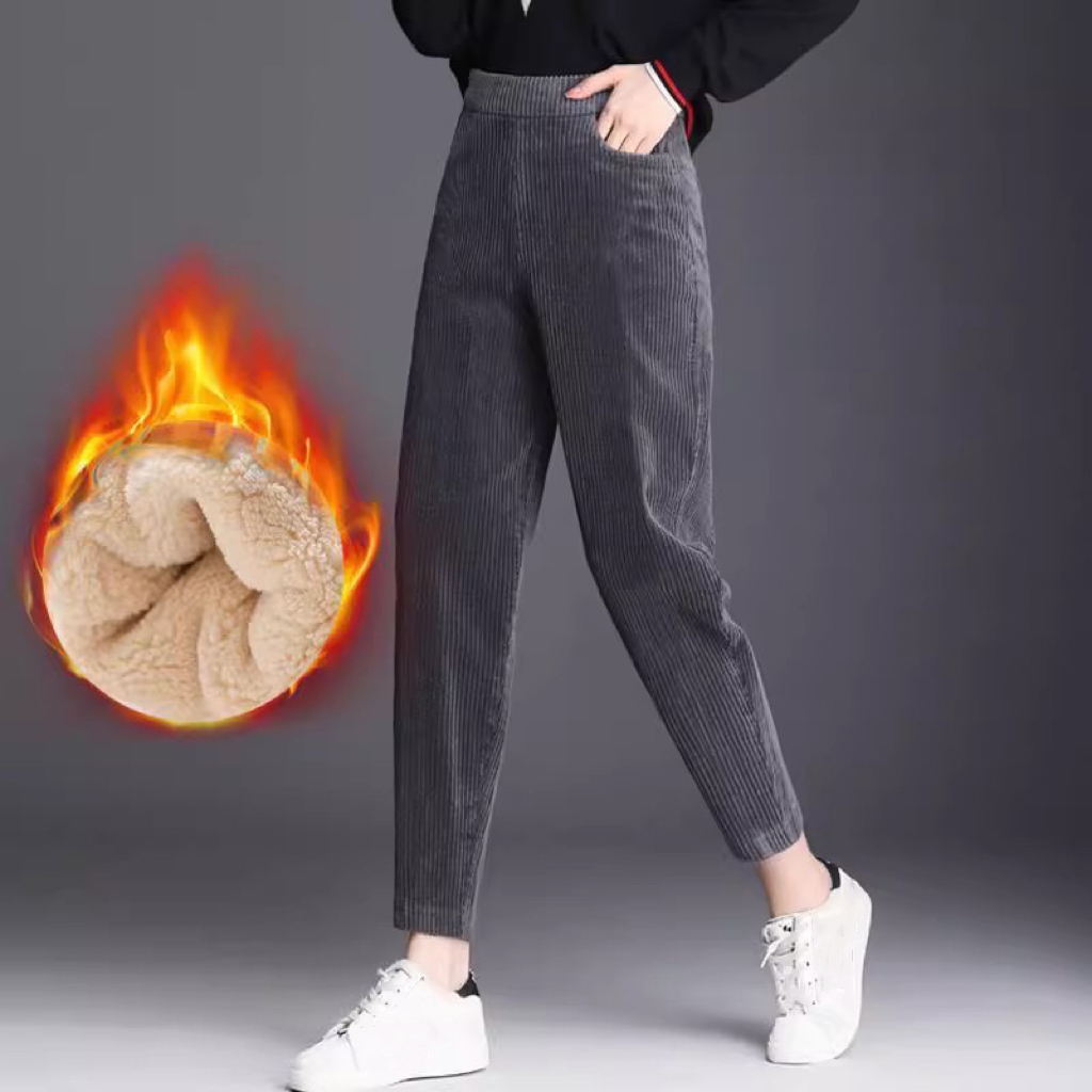 여성용 플러시 두꺼운 캐주얼 바지, 코듀로이 따뜻한 바 - Corduroy Pant Warm 리뷰 및 가격
